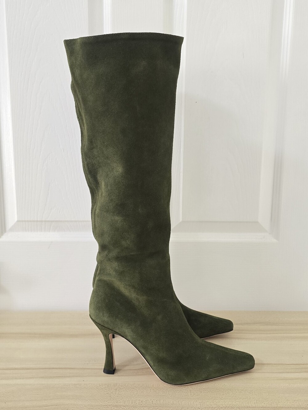 Staud Cami Suede Olive Green Knee High Boots NWOB Size 39/US 8.5 - Picture 6 of 13